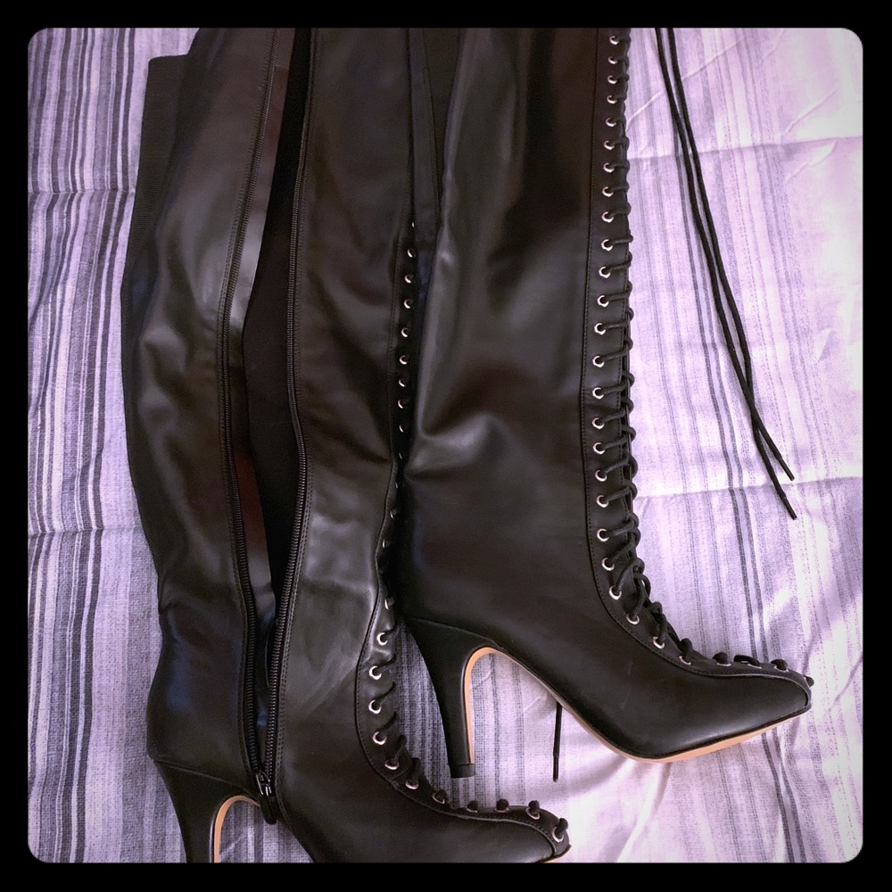 Torrid Lace Up Over the Knee Boots